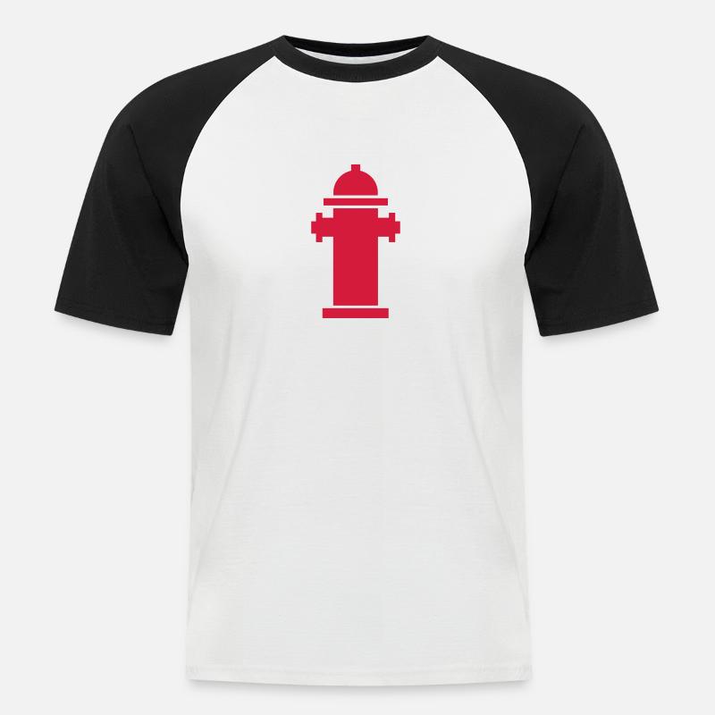 hydrant - Männer Baseball-T-Shirt - Weiß/Schwarz