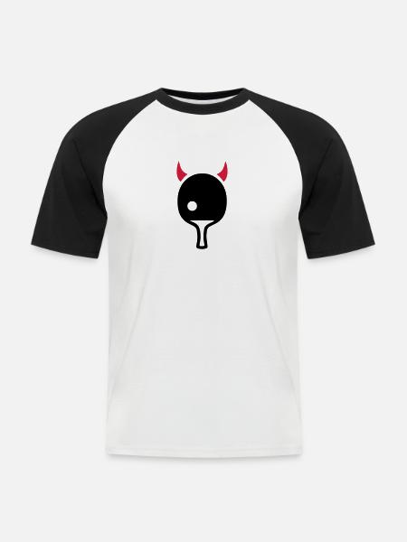 Ping Pong Devil - Men's Baseball T-Shirt - white/black