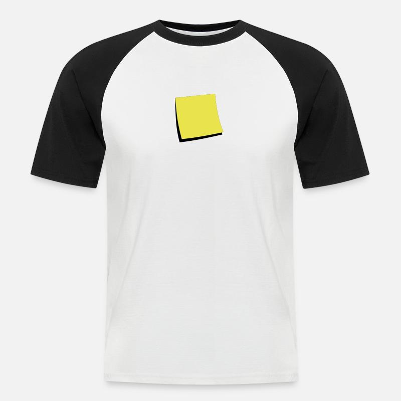 sticky note - add text - Männer Baseball-T-Shirt - Weiß/Schwarz