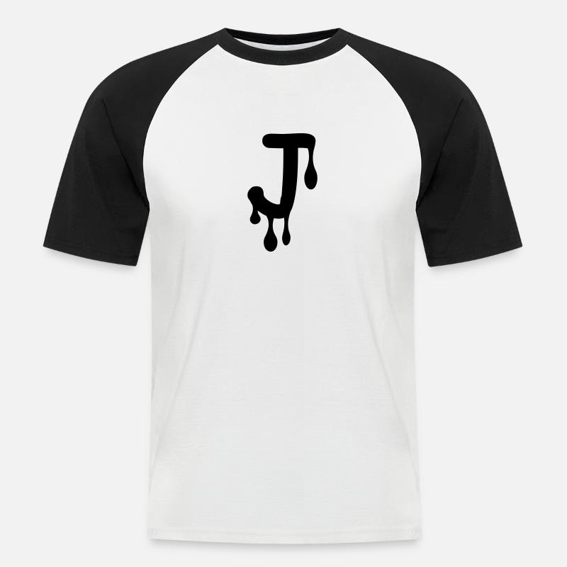j_comic_graffiti - Männer Baseball-T-Shirt - Weiß/Schwarz