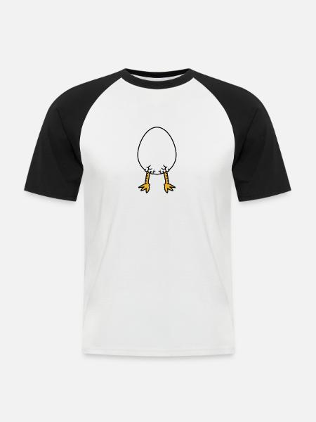 Chick In Egg - Men's Baseball T-Shirt - white/black