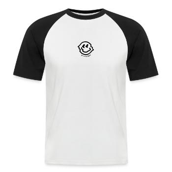 SMILE - Men's Baseball T-Shirt - white/black - Front - Nik (191cm)