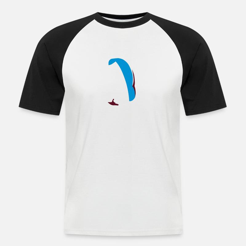 Paraglider XC - Männer Baseball-T-Shirt - Weiß/Schwarz