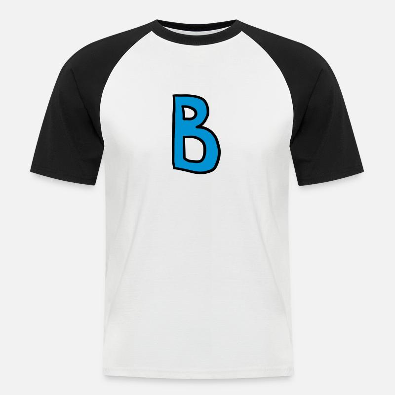 Buchstabe B Comic Cartoon - Männer Baseball-T-Shirt - Weiß/Schwarz