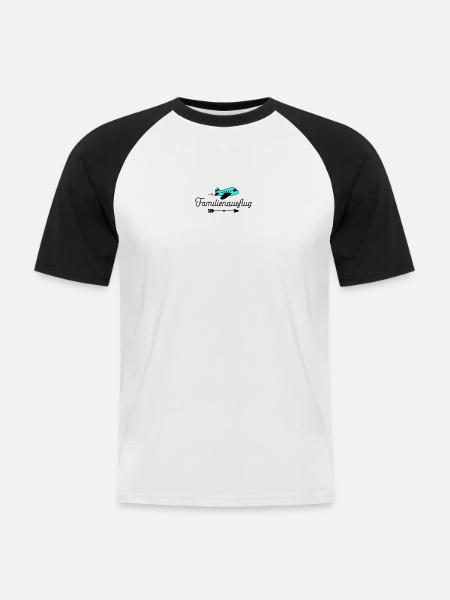 Familienausflug - Männer Baseball-T-Shirt - Weiß/Schwarz