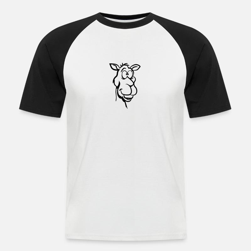 Kamel witzig tier lustig - Männer Baseball-T-Shirt - Weiß/Schwarz