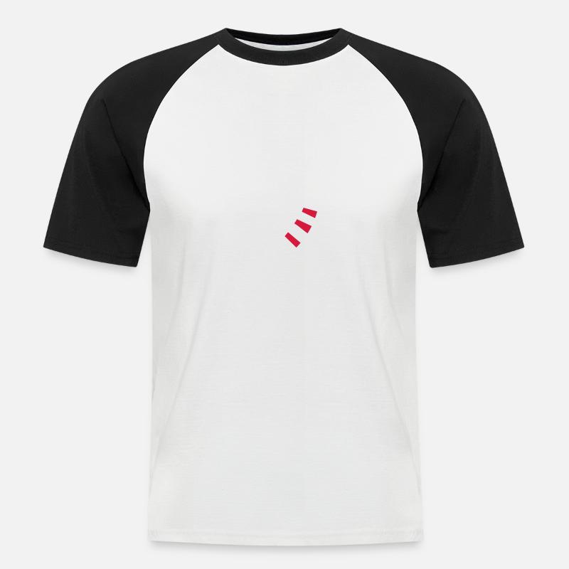 Tacho - Männer Baseball-T-Shirt - Weiß/Schwarz
