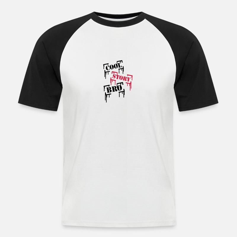 Cool Story BRO - Männer Baseball-T-Shirt - Weiß/Schwarz