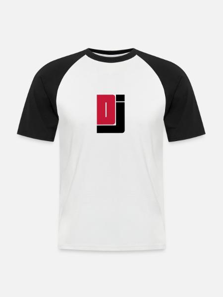 DJ - T-shirt baseball manches courtes Homme - blanc/noir