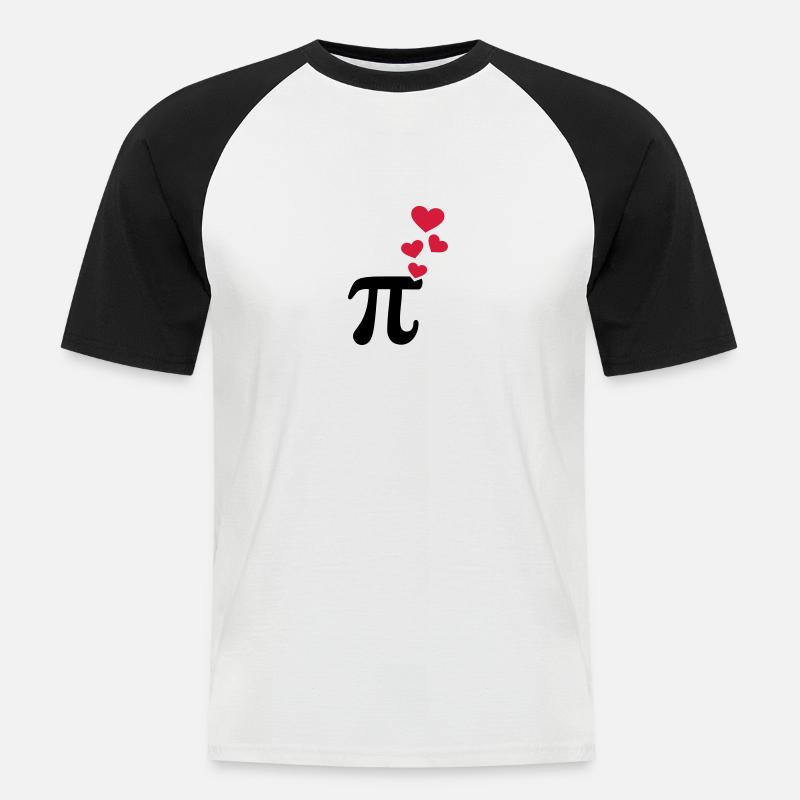 Pi - Männer Baseball-T-Shirt - Weiß/Schwarz