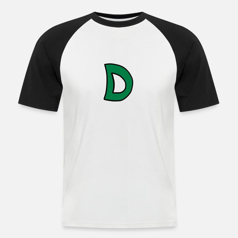 Buchstabe D Comic Cartoon - Männer Baseball-T-Shirt - Weiß/Schwarz