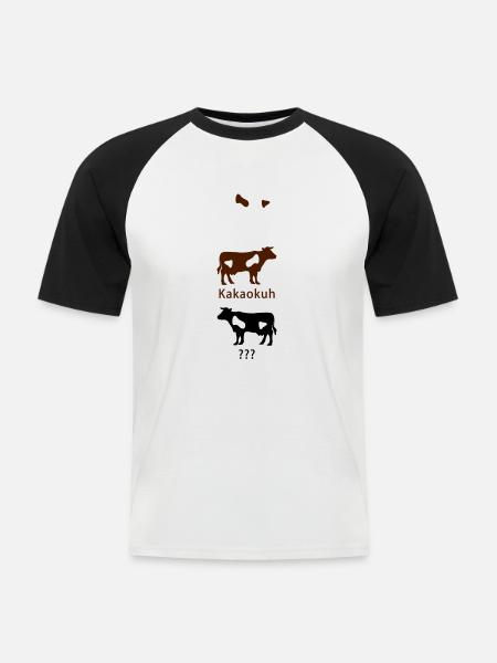 Michkuh - Kakaokuh - ... - Männer Baseball-T-Shirt - Weiß/Schwarz