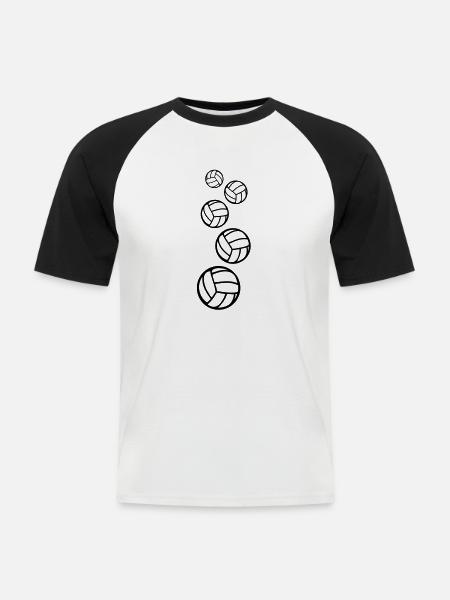handball_baelle_f1 - Men's Baseball T-Shirt - white/black
