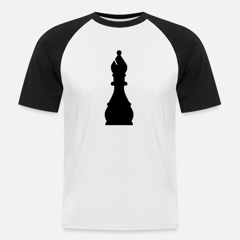 Alfiere scacchi - Maglia da baseball a manica corta da uomo - bianco/nero