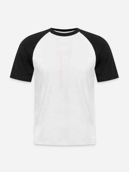 Axe Silhouette - Men's Baseball T-Shirt - white/black