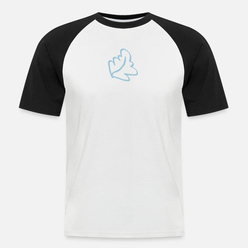 Blatt Eichenblatt - Männer Baseball-T-Shirt - Weiß/Schwarz