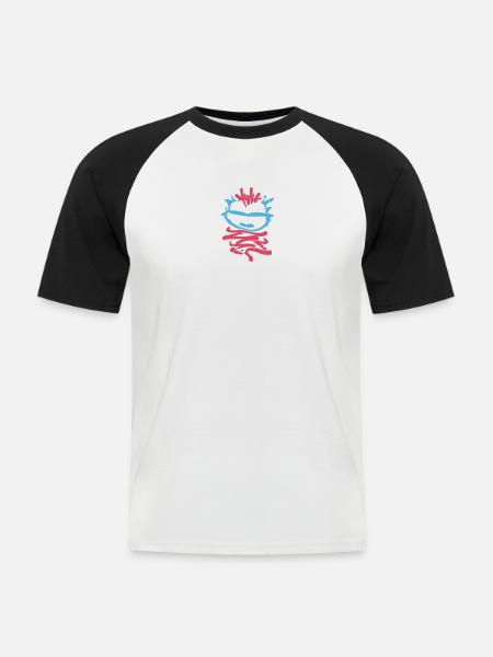 Little Monsters: Punk Monkey with Wink - Men's Baseball T-Shirt - white/black