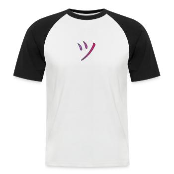 Smiling face slanted mouth cheerful - Men's Baseball T-Shirt - white/black - Front - Nik (191cm)
