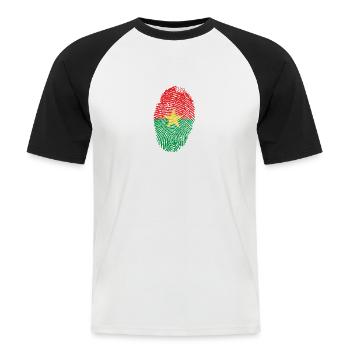 Empreinte Burkina faso - T-shirt baseball manches courtes Homme - blanc/noir - Devant - Nik (191cm)
