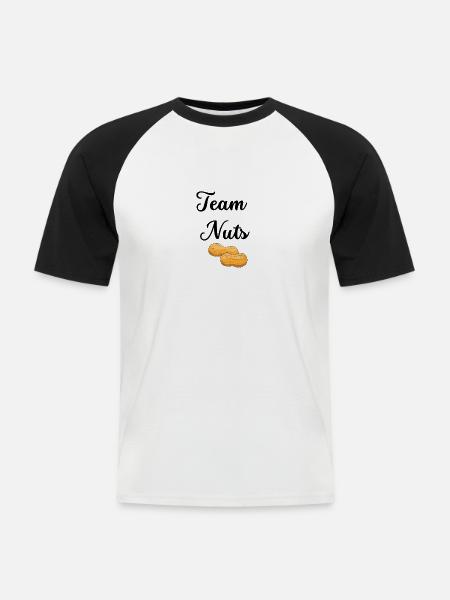 Team Nuts - T-shirt baseball manches courtes Homme - blanc/noir