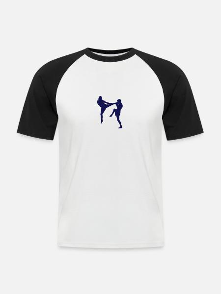 martial art - Männer Baseball-T-Shirt - Weiß/Schwarz