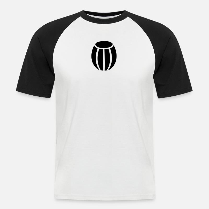 Holzfass Icon - Männer Baseball-T-Shirt - Weiß/Schwarz