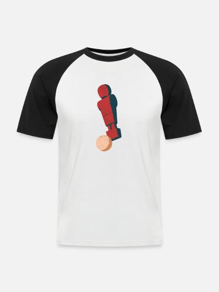 table football - Men's Baseball T-Shirt - white/black