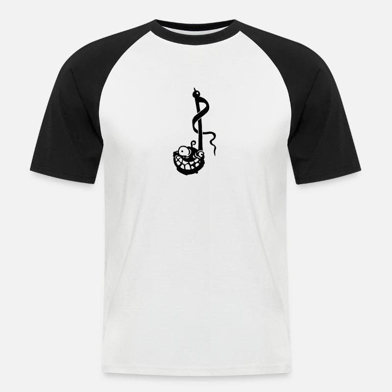 Note - Männer Baseball-T-Shirt - Weiß/Schwarz