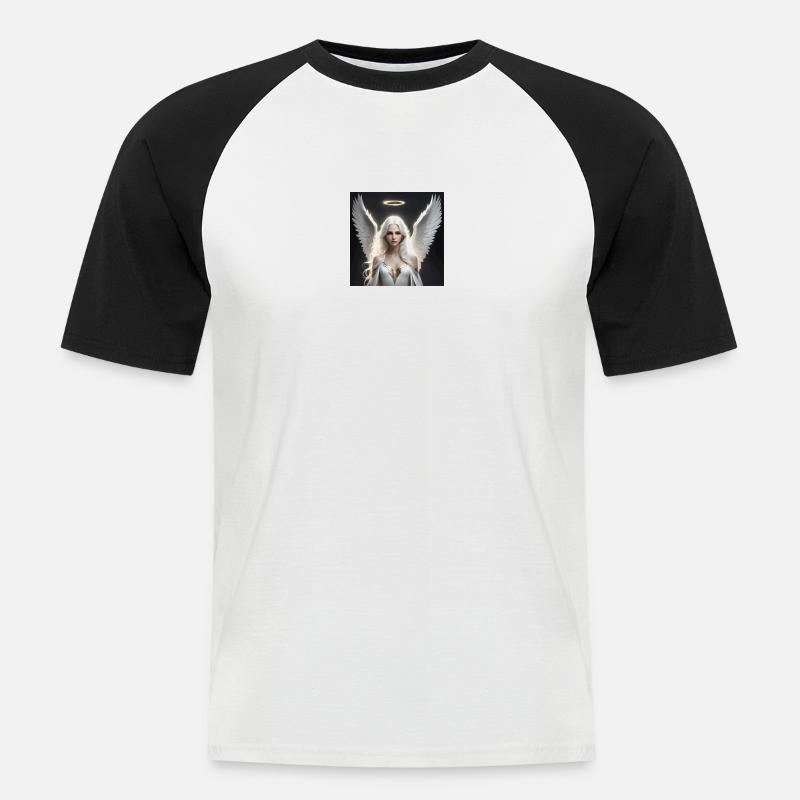 Engel der Liebe - Männer Baseball-T-Shirt - Weiß/Schwarz
