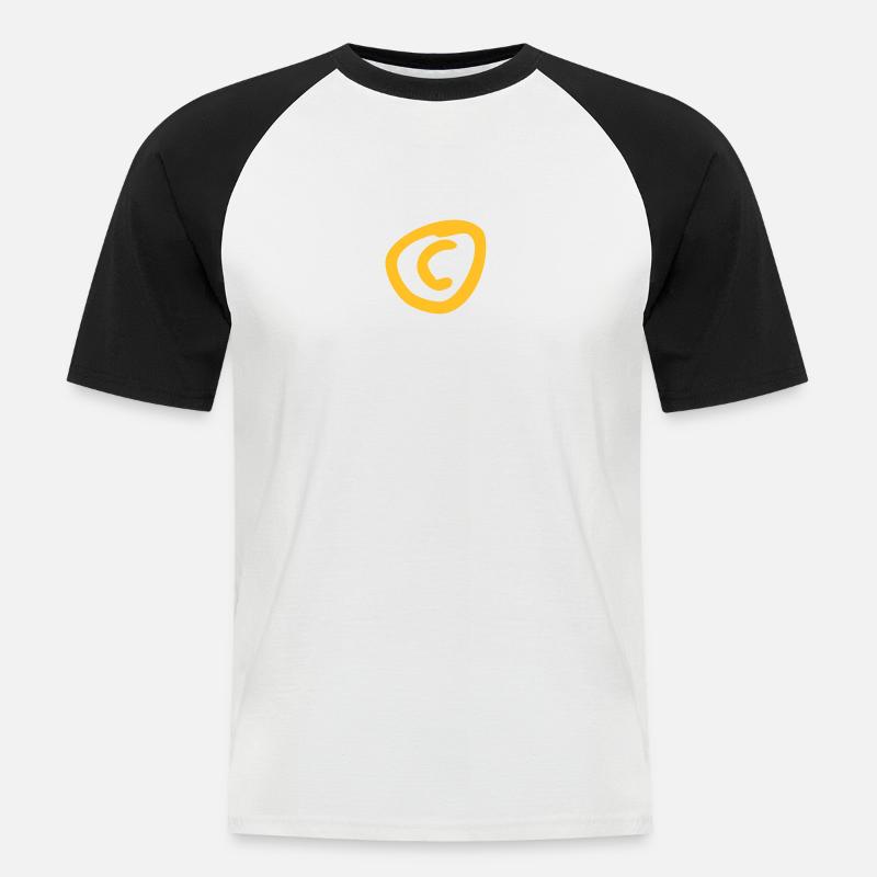 copyright c - Männer Baseball-T-Shirt - Weiß/Schwarz