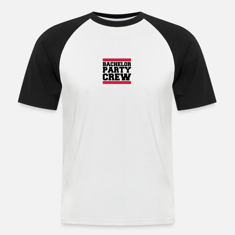 Bachelor Party Crew - Männer Baseball-T-Shirt - Weiß/Schwarz