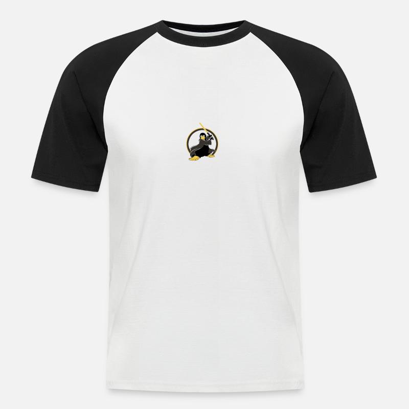 may_the_linux_source - Männer Baseball-T-Shirt - Weiß/Schwarz