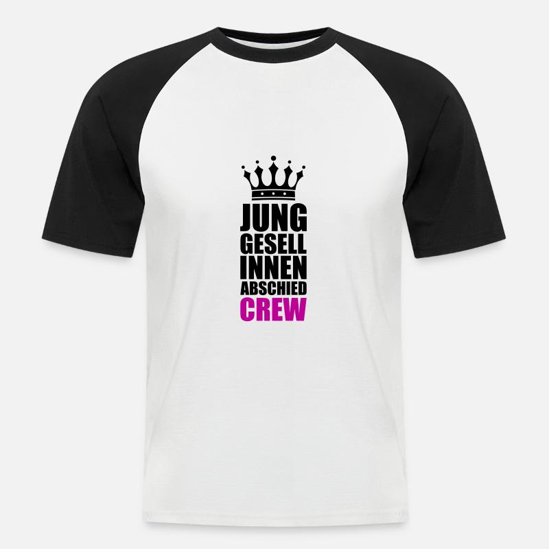 Junggesellinnenabschied Crew - Männer Baseball-T-Shirt - Weiß/Schwarz