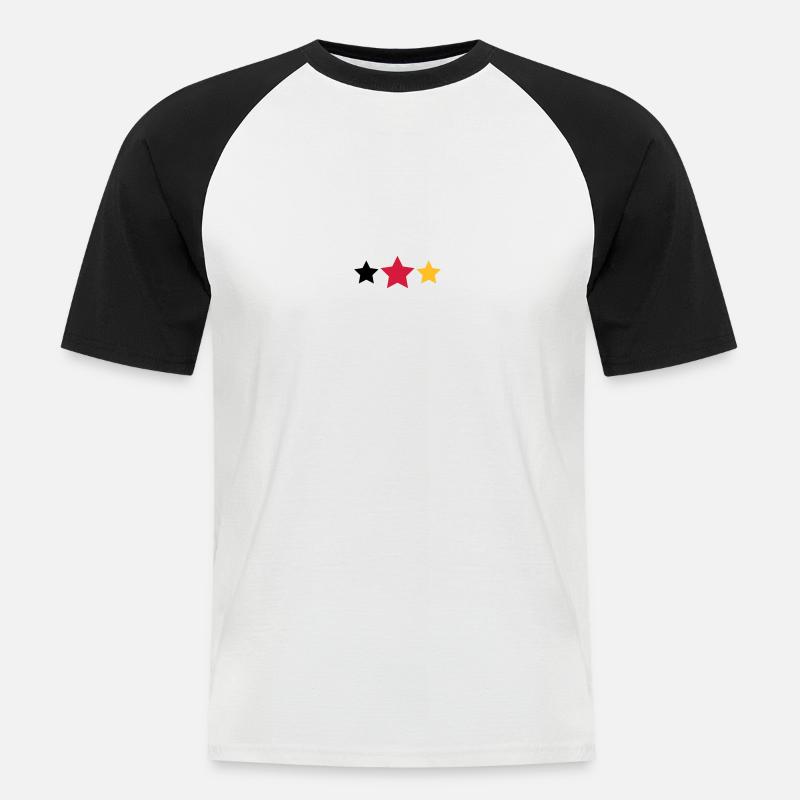 Sterne - Männer Baseball-T-Shirt - Weiß/Schwarz
