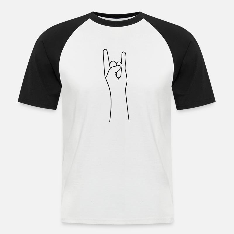 devil 2 - Männer Baseball-T-Shirt - Weiß/Schwarz
