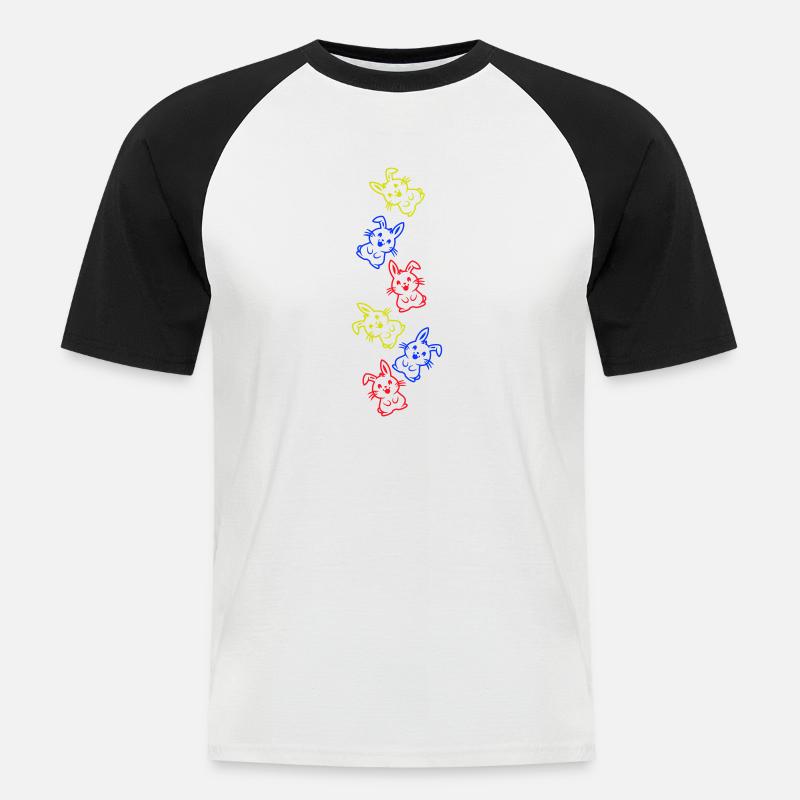 Easter Bunny Icon Easter - Men's Baseball T-Shirt - white/black