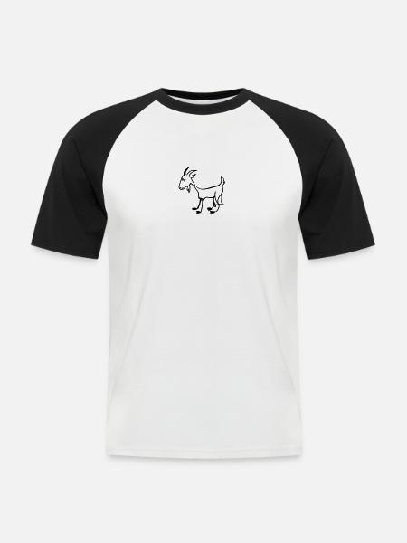 Goat kid - Men's Baseball T-Shirt - white/black