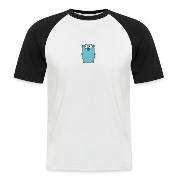 Allez Gopher - T-shirt baseball manches courtes Homme - blanc/noir - Devant - Nik (191cm)