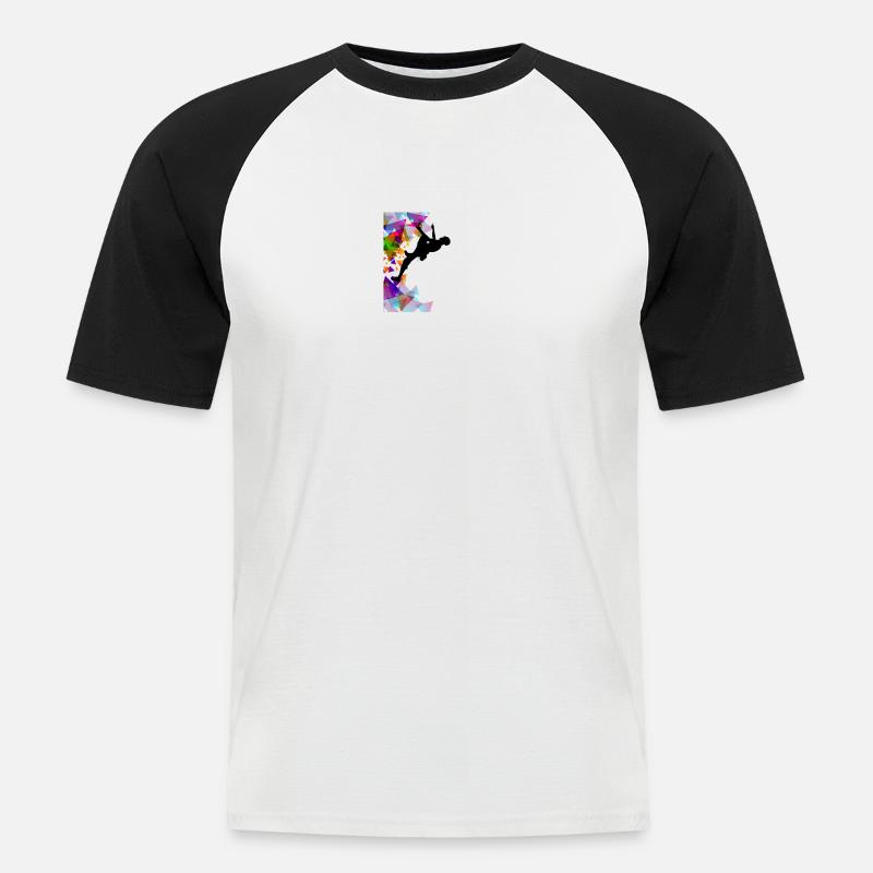 Klettern - Männer Baseball-T-Shirt - Weiß/Schwarz