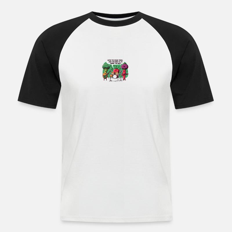 Das Konzert des Gemüses - Männer Baseball-T-Shirt - Weiß/Schwarz