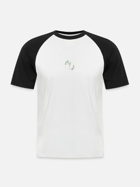 Blumenkranz - Männer Baseball-T-Shirt - Weiß/Schwarz