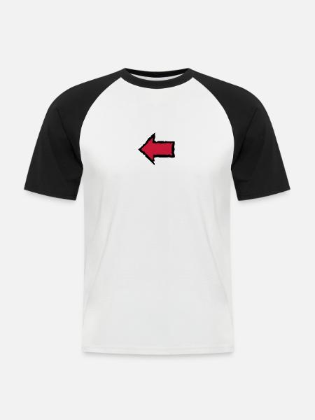 fleche 2101 - T-shirt baseball manches courtes Homme - blanc/noir
