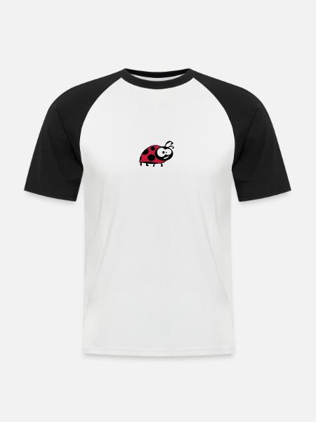 ladybug la coccinella - Men's Baseball T-Shirt - white/black
