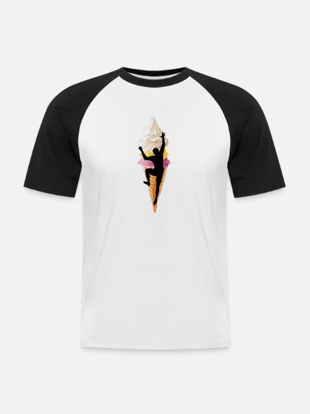 eisklettern eispickel klettern am eis - Männer Baseball-T-Shirt - Weiß/Schwarz