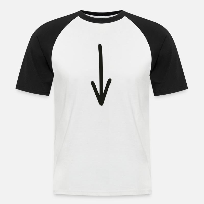 pfeil - Männer Baseball-T-Shirt - Weiß/Schwarz