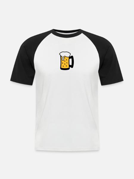 Beer Glas - Men's Baseball T-Shirt - white/black
