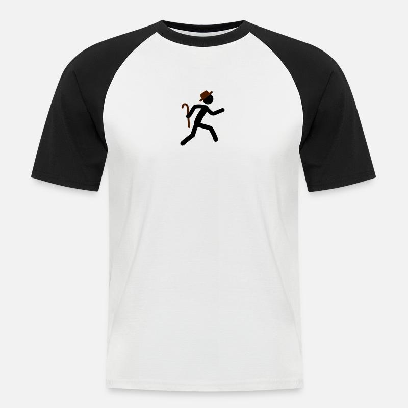 Fast Old Man - Männer Baseball-T-Shirt - Weiß/Schwarz