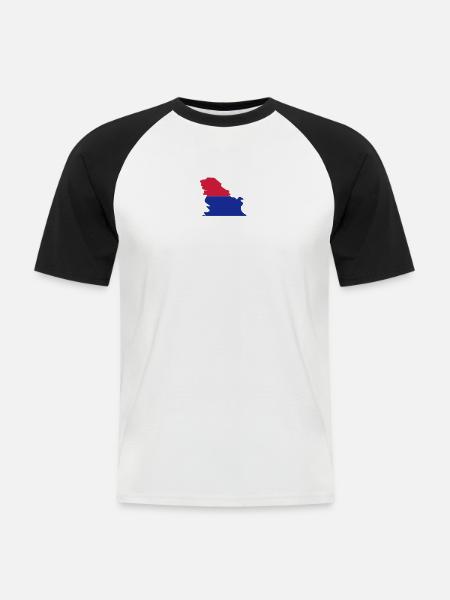 Serbia - Men's Baseball T-Shirt - white/black