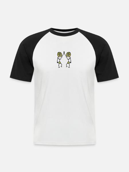 Two Friends - Männer Baseball-T-Shirt - Weiß/Schwarz