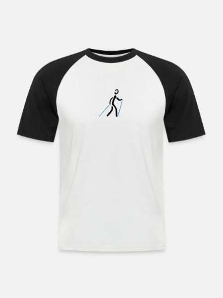 Nordic Walking 2C - Men's Baseball T-Shirt - white/black